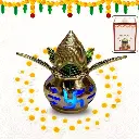 Gold Plated Eco Friendly LED Kalash for Pooja Mandir, Ganesh Ganesha (1 pc / Multicolor LED)
